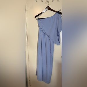 One shoulder baby blue dress